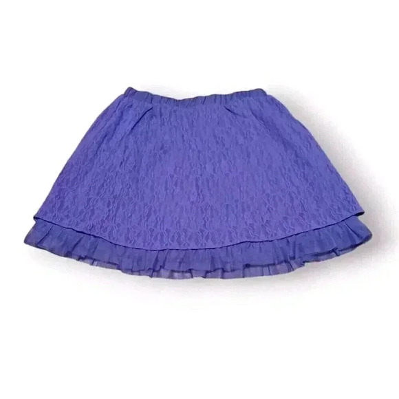 Pony Tails Girls Purple Skirt Floral Textured Lace Size 16 - Picture 1 of 11